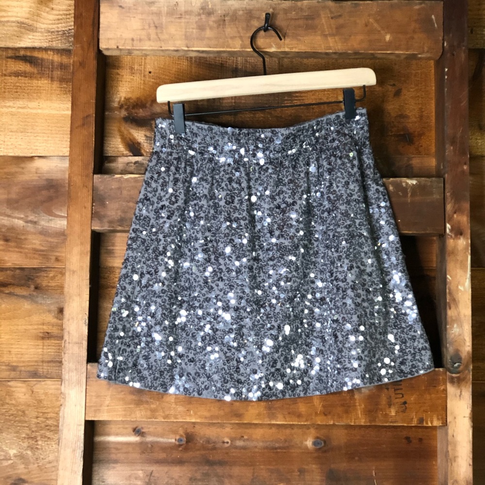 Garnet Hill Sequin Sparkle Mini Skirt